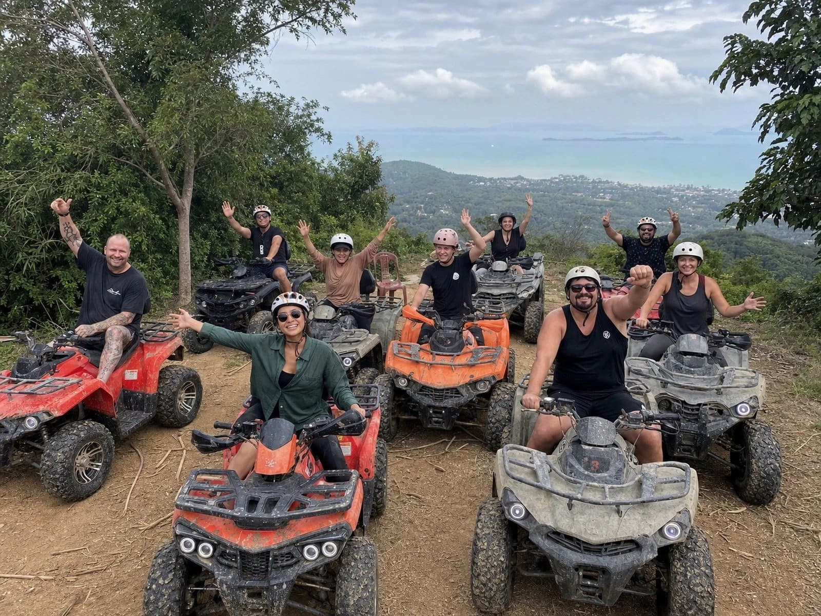 Jungle Quad ATV tour — group atv mountain viewpoint